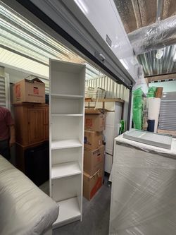 Tall White Bookcase Shelving Unit