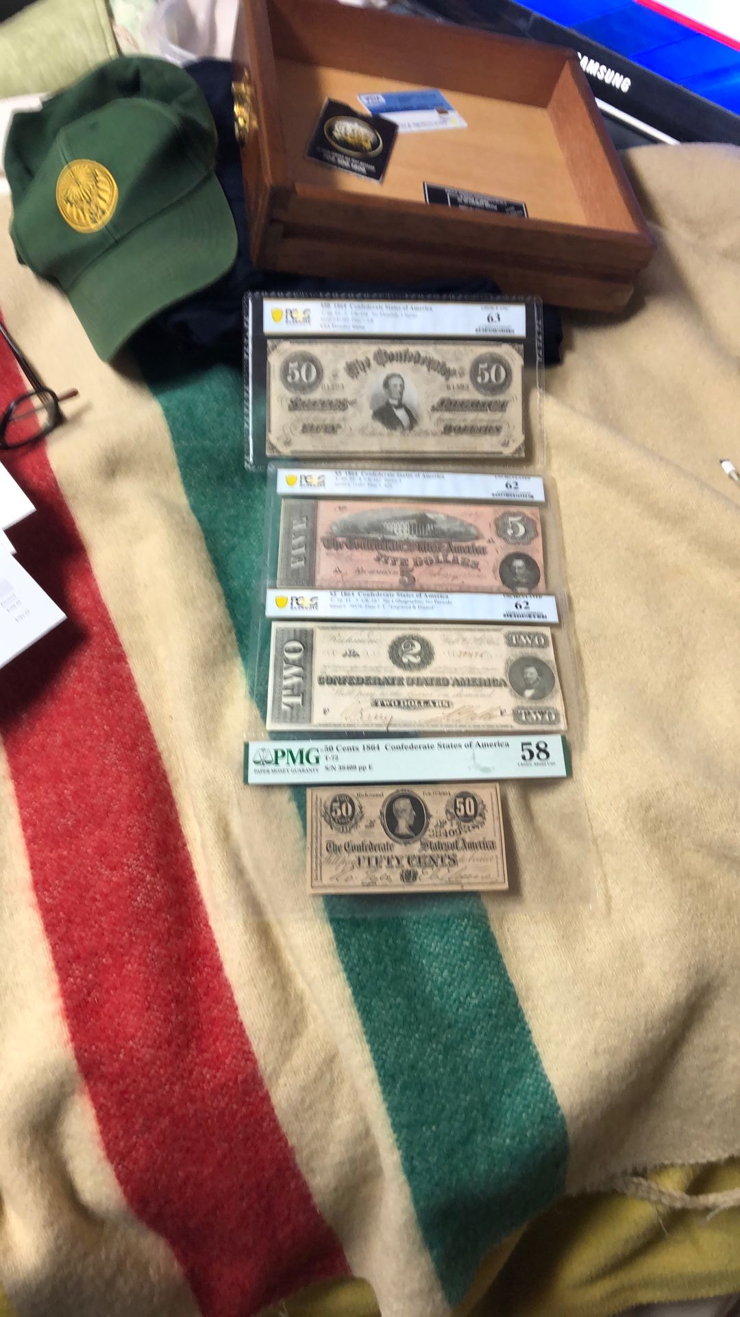 Vintage Currency US Civil War Money Confederacy Graded