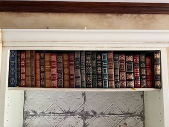Great books series leather bound with gold trim, $200