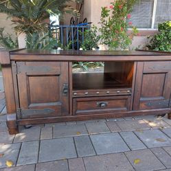 Entertainment Stand / Table with Cabinet and Shelves