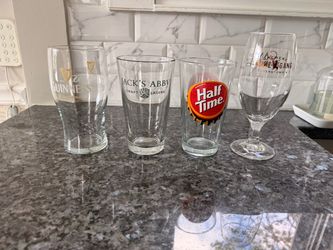 Set of 4 Branded Beer Glasses