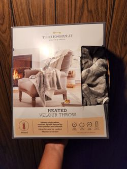 Heated Velour Throw Sheet Blanket 