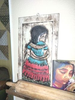 Artisan vintage wood carving