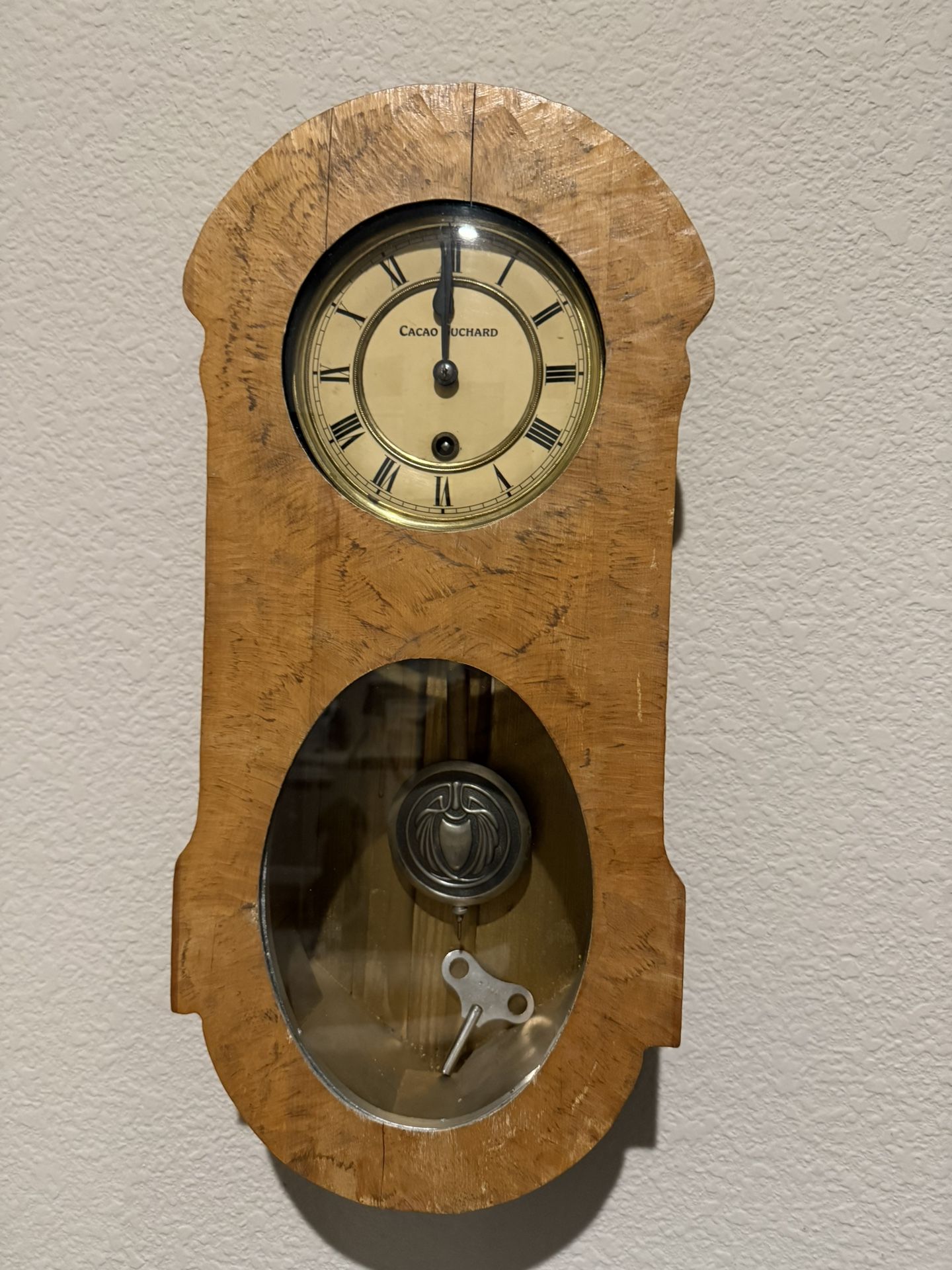 Antique Promotional Advertising Wall Clock 'Cacao Suchard' made in France 1 20x9.5”, 4”D Price Is Firm Untested, Gift From Old Friend