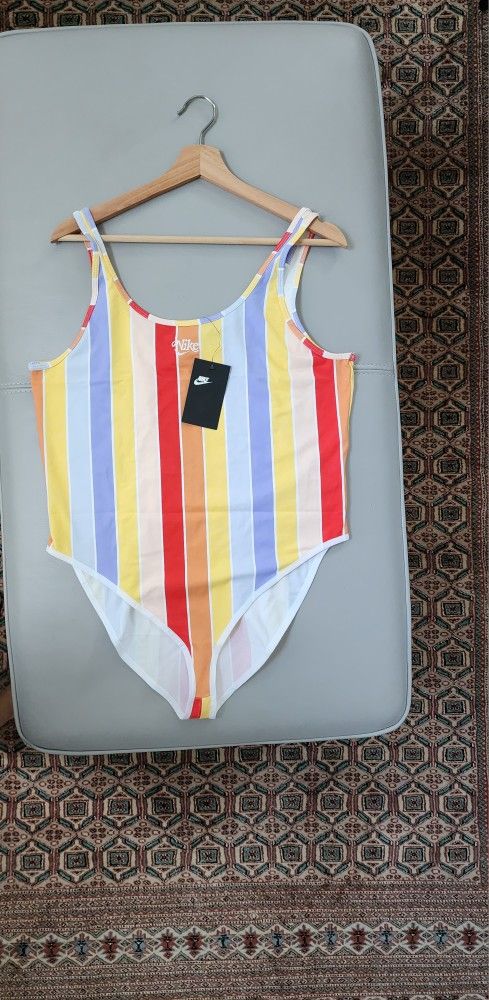 Nike Body Suit. Pastel Striped. Size XL