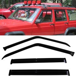 Fits 1984-2001 Jeep Cherokee XJ BJ 4PCS Window Visors Vent Sun Rain Wind Guard