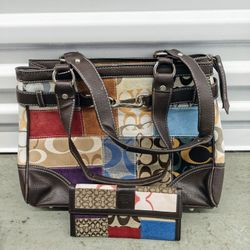 Coach holiday patchwork purse sale
