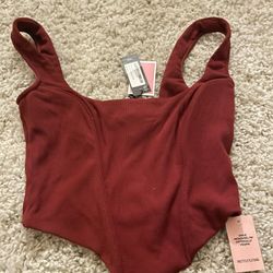 Burgundy corduroy corset 