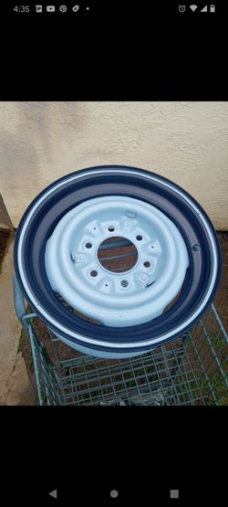 Stock 15 inch wheels 1 is 15x5 1/2 6 lug and the other rim is 15x6 also 6 lug Chevy $125 each