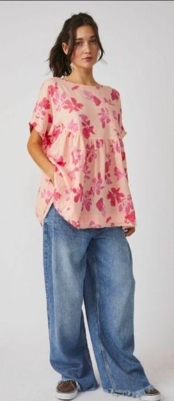 We The Free Moon City Printed Babydoll Top