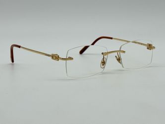 CARTIER C DECOR 750 18K SOLID YELLOW GOLD RIMLESS EYEGLASSES 100% GENUINE ~$8500