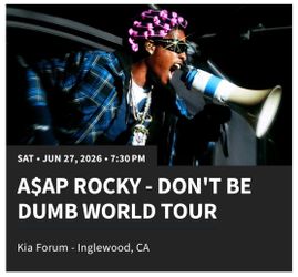 ASAP ROCKY Ultimate VIP Front Row Experience (2 Tickets)