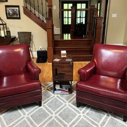 Red Leather Chairs $250