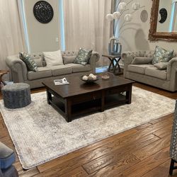 Brand New Living Room Set. Chesterfield Sofa And Loveseat 