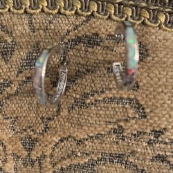 Small Silver Color With Beautiful Opal Stones