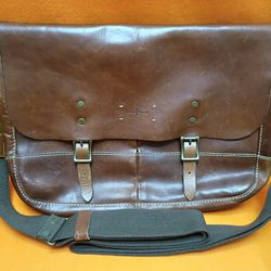 Cole Haan Hermitage Brown Leather Messenger Laptop Bag 