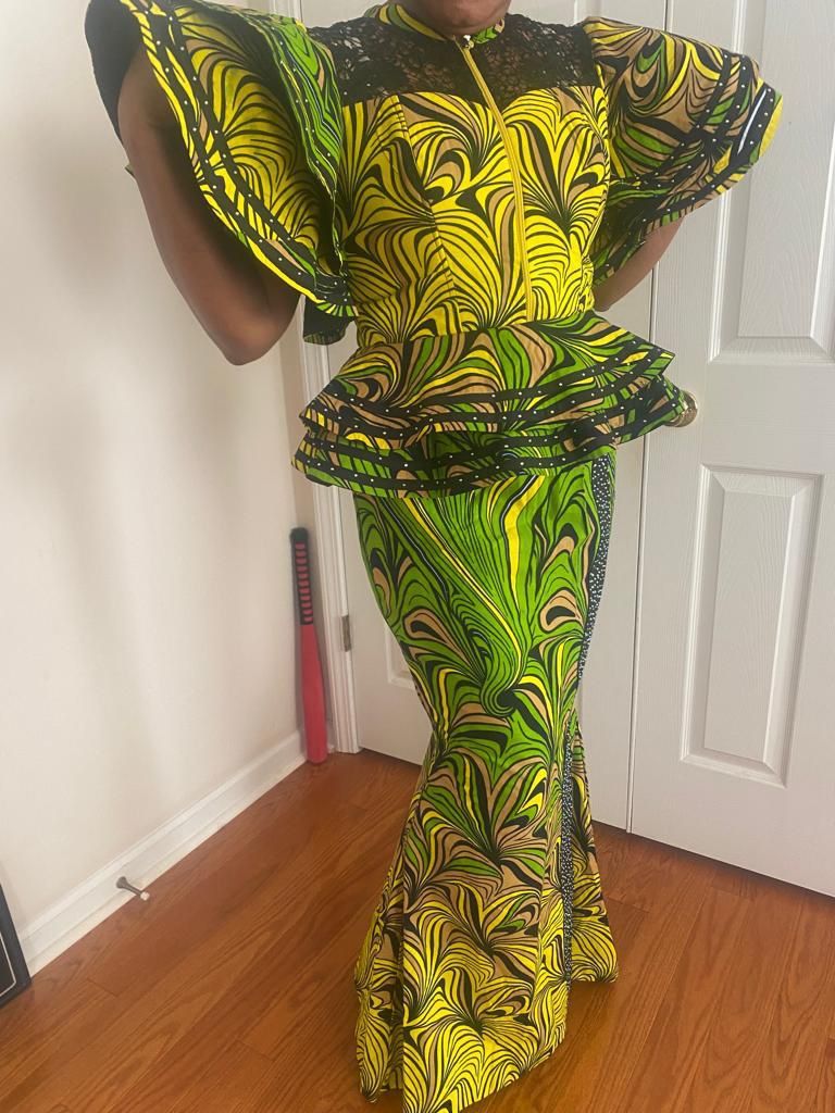 African Print Skirt and Blouse