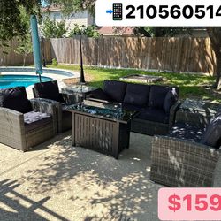 New Inbox 7-person Patio Set With Firepit(we Finance And Deliver)