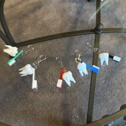 3D Printed. Tooth Keychains. 
