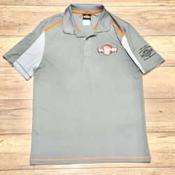 Harley-Davidson Twin Cities Minnesota Gray Fanatics Licensed Polo Shirt Mens L