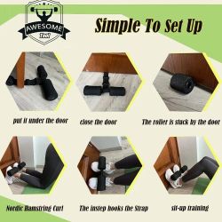 Brand New Adjustable Door Sit Up Bar for Abs Workout and Assisted Crunches Foot Holder Bar W/ Padded Gym Home Portable Fitness Equipment