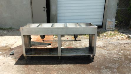 Steam table 5 holes 72" stainless steel GAS