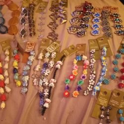 Beautiful Glass Beads And Semi Precious Stones