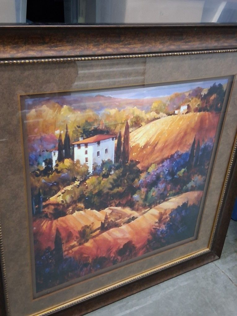 30x30 Evening Glow Tuscany Framed Picture 