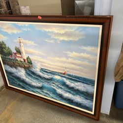 c loft oil painting on the beach