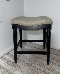 Powell Brayden Big and Tall Backless Wood Upholstery Counter Height Barstool Black