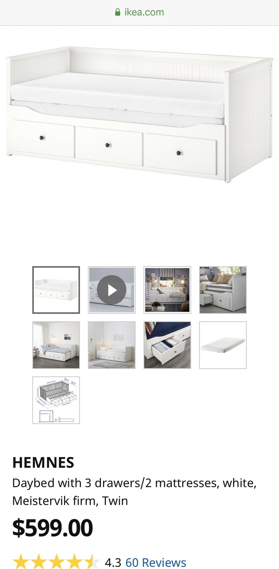 IKEA HEMNES DAY BED