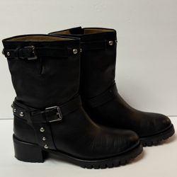 Polo Ralph Lauren Black Leather Moto Boots