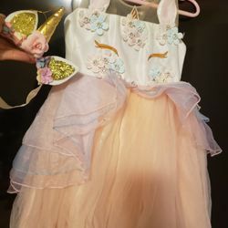 Dress Unicorn Con Diadema Zize 3/4