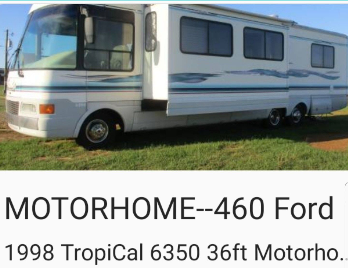 1998 36ft Tropical 6350 RV BILL OF SALE
