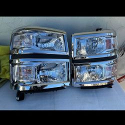 14-15 Chevy Silverado 1500 Headlights Faros Calaveras Micas Luces Lamps