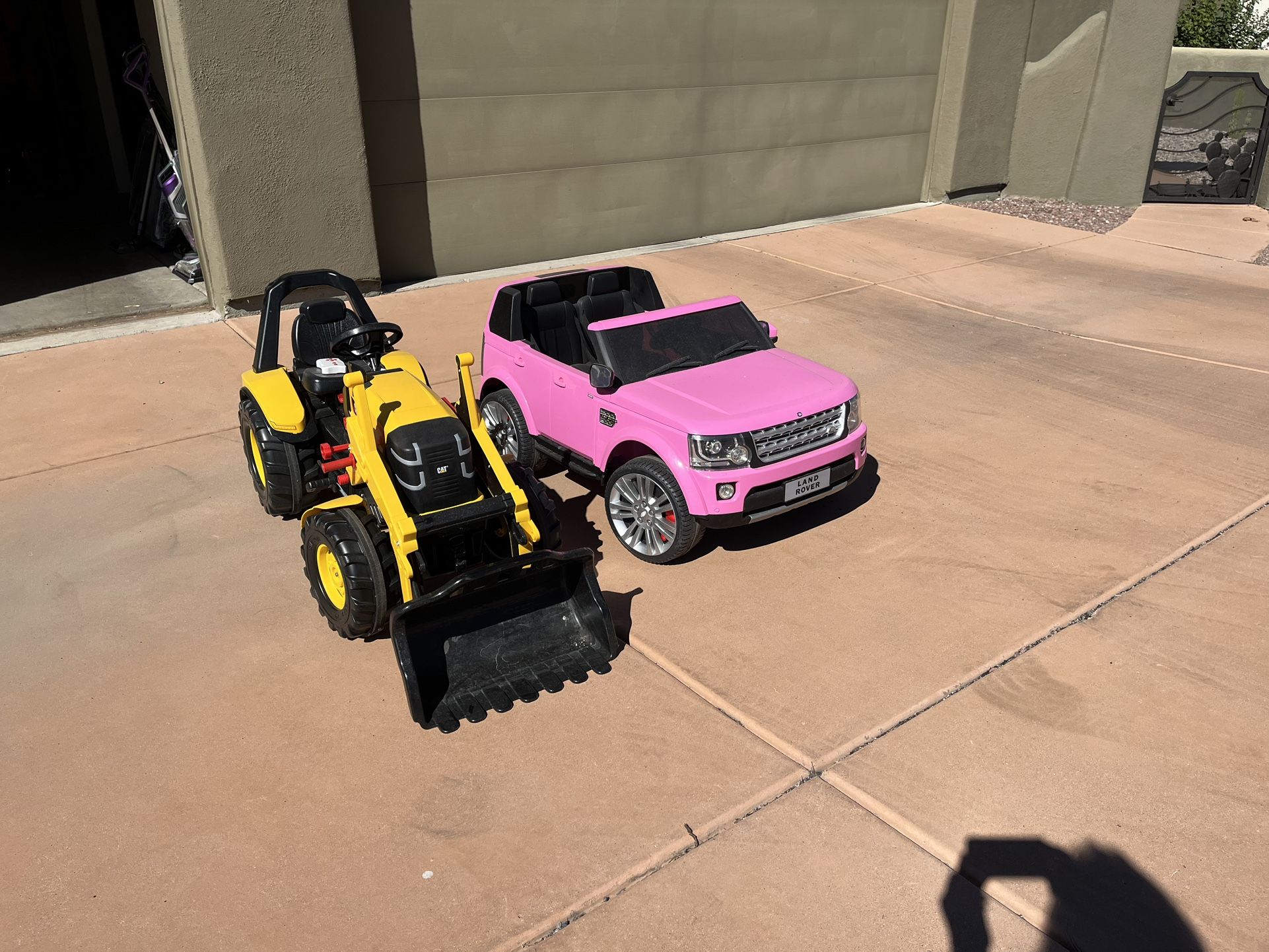 Best Choice Rechargeable Kids Land Rover Discovery & Pedal Powered Front Loader.