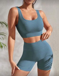 Blue 2 Piece Workout Set 