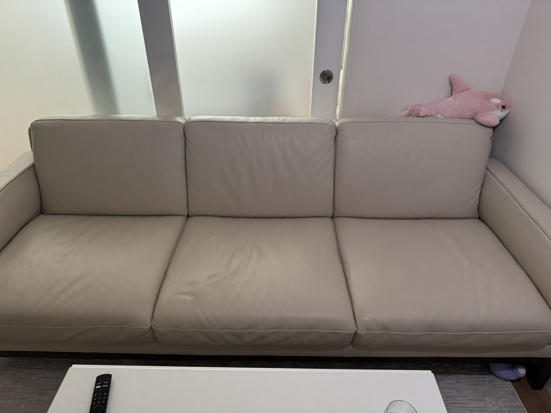Premium Beige Leather Couch