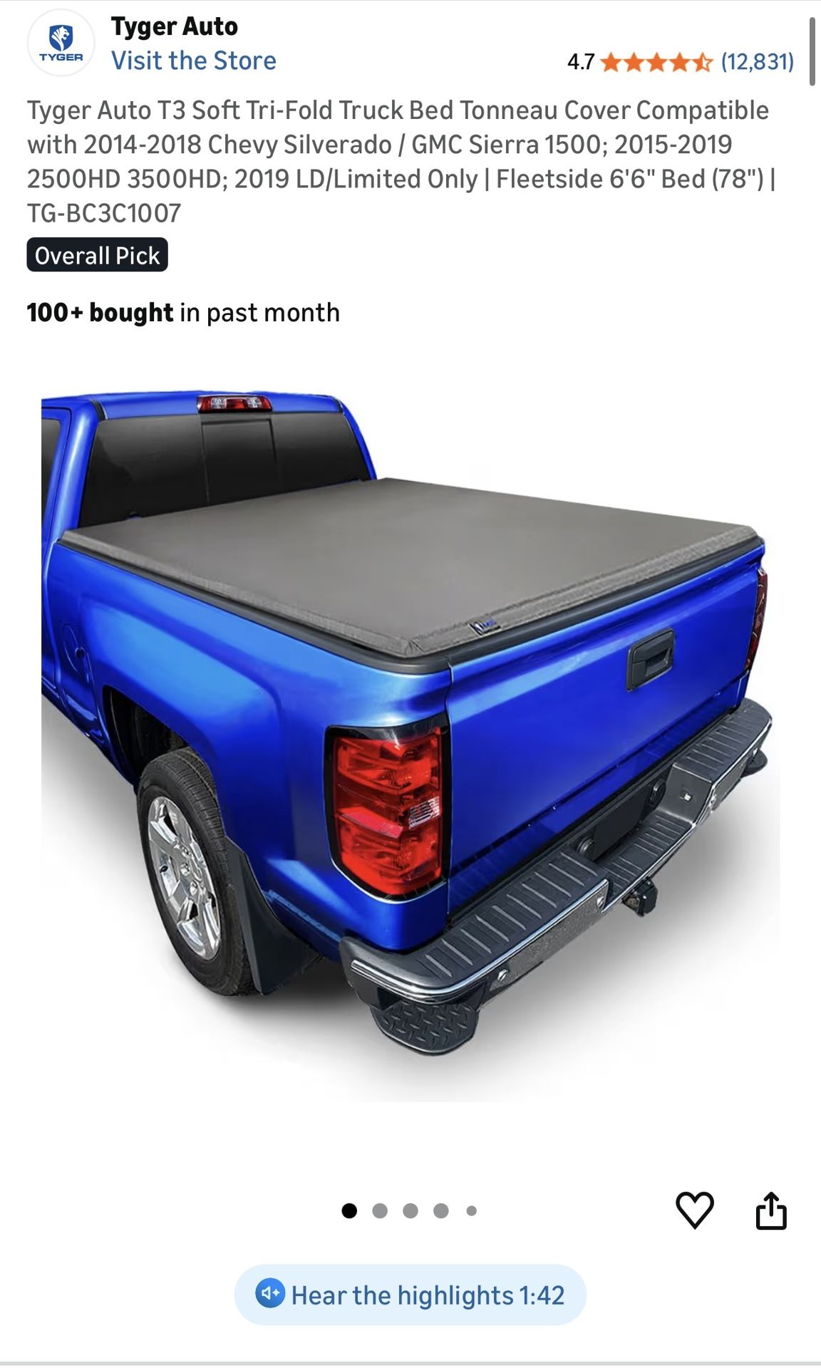 Sierra/Silverado Tonneau Bed Cover (NEW)!