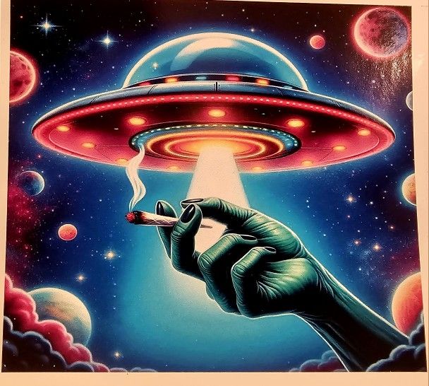 Hip AlienMarijuana Decal