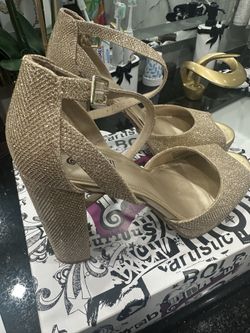 Gold Glitter Heels