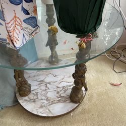 Vintage 1960 Brass Leg Table 