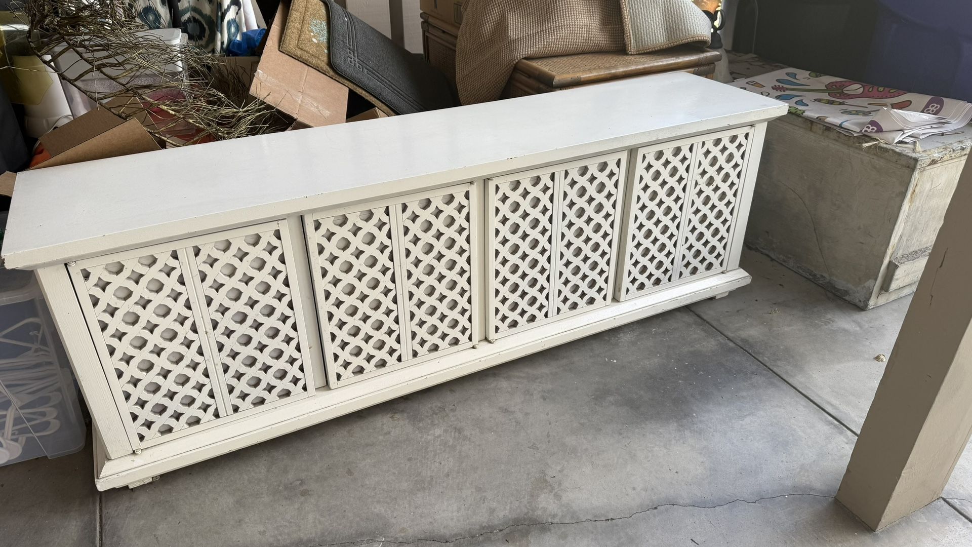 Beautiful, Solid Low white storage Cabinet or, L TV Console