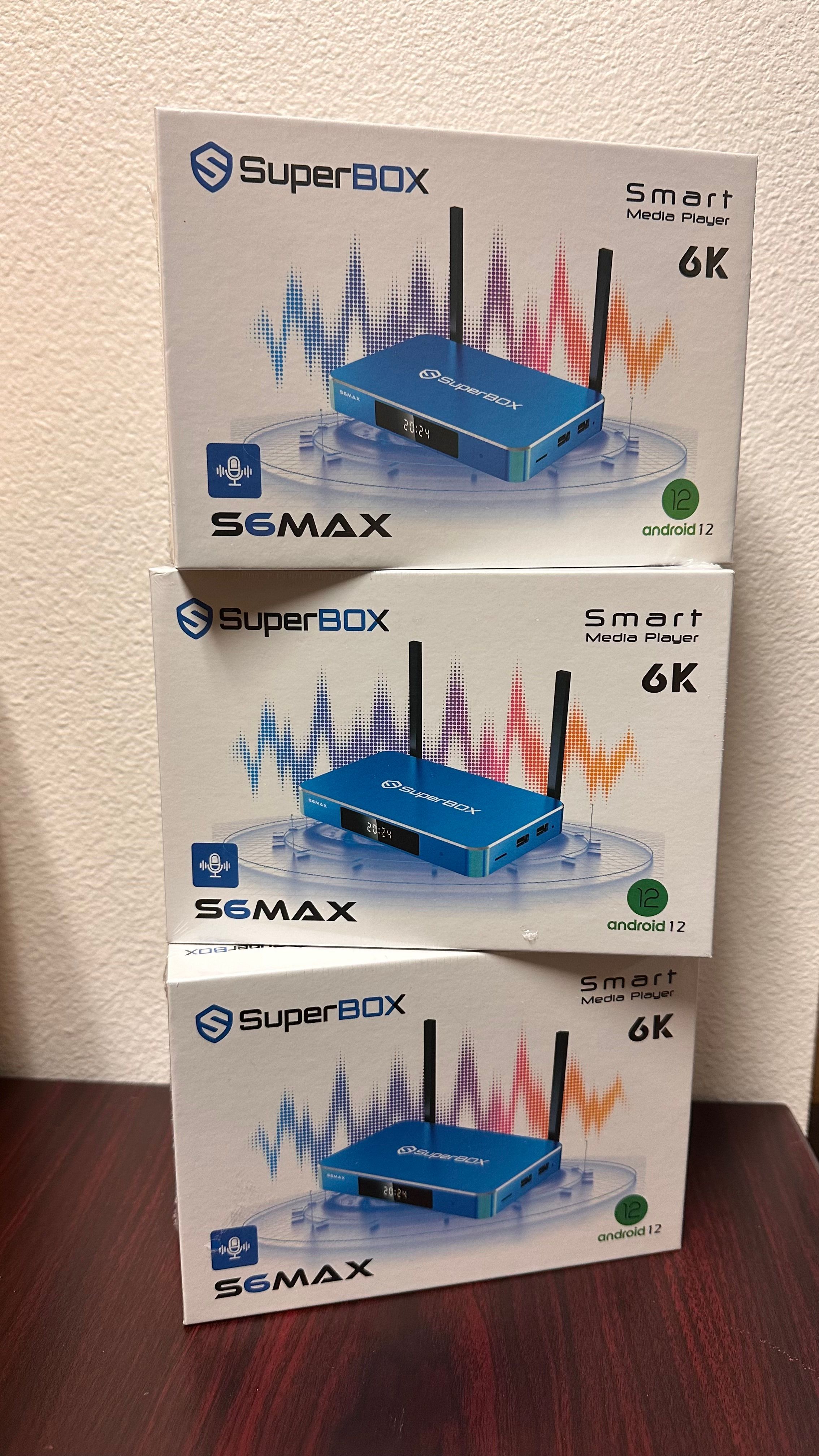 SuperBox S6 Max 6K Android Smart TV Box Sports Movies TV Voice Remote No Monthly Fees