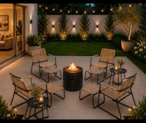 Patio furniture set with Fire pit