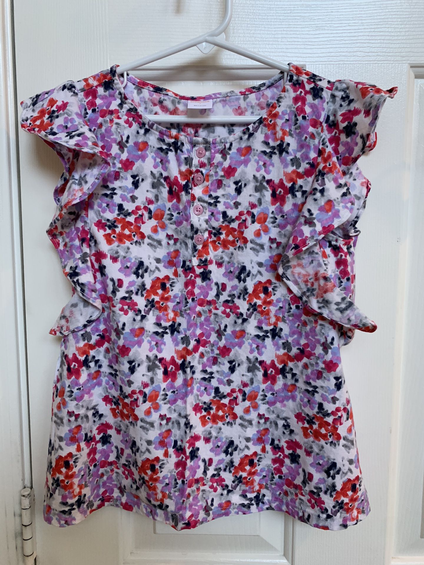 Girls blouse, top, flowers, Gymboree, size 7