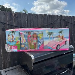 Barbie And Ken Beach Scene With Car.