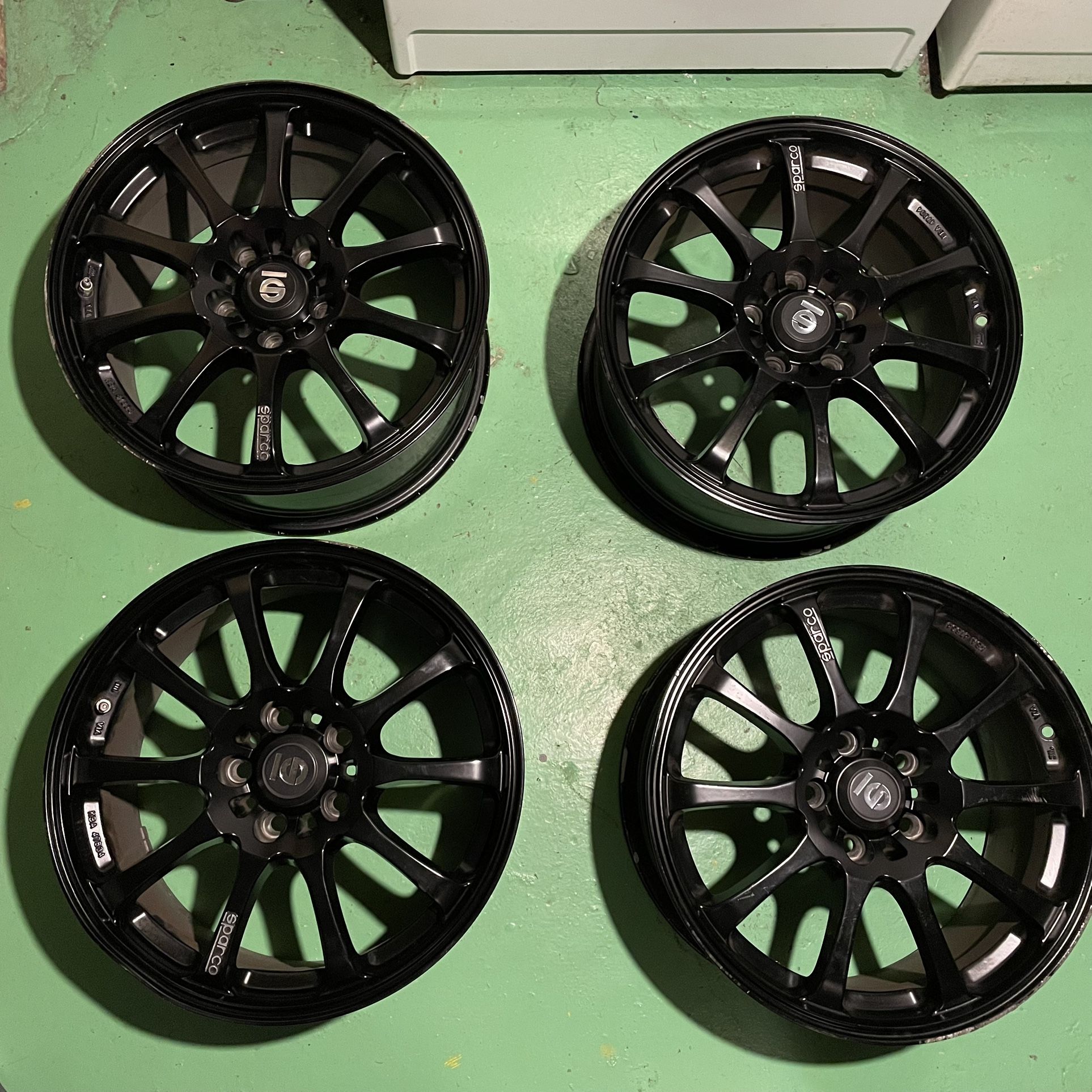 SPARCO 17x8 Drift Matte Black Four (4) pcs Rims Wheels - Set of 4 Pre-Owned