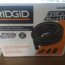 Ridgid 2 1/2 In X 20 Ft. Dual Flex Lock Vacuum Hose Kit. 