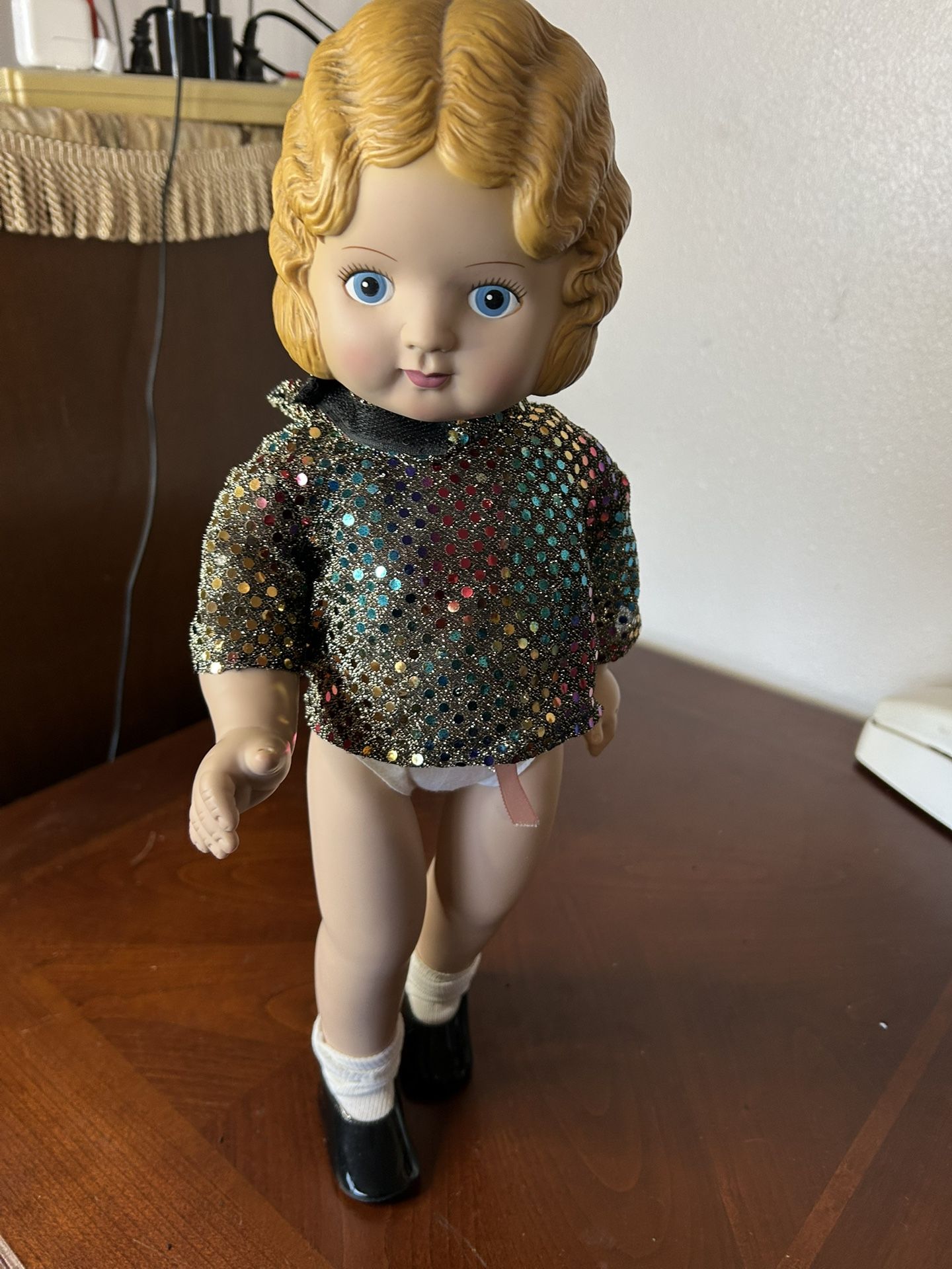 Vintage 1991 Daisy Kingdom Pansy Doll 18" Vinyl Shirt & Shoes